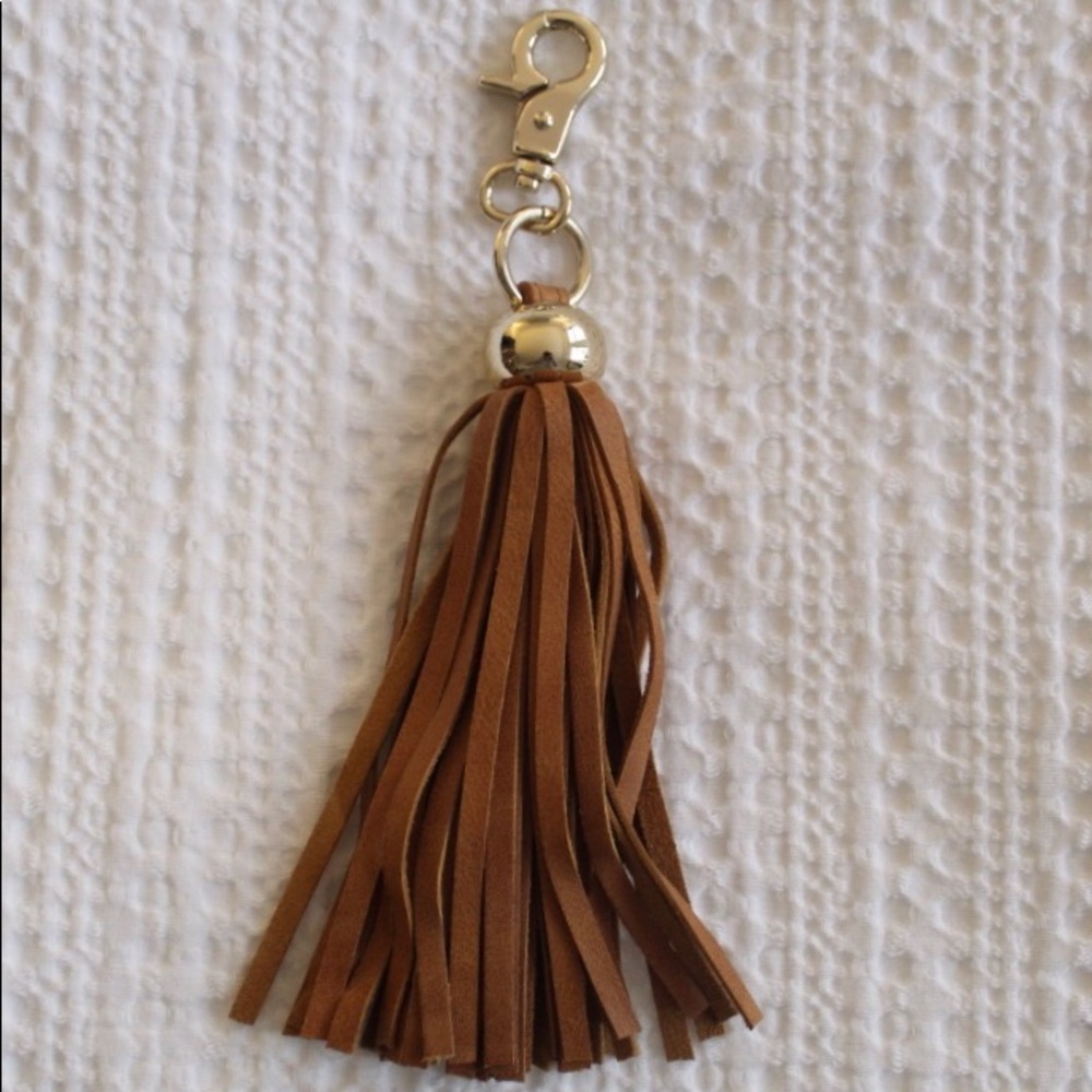 Leather Gold Buckle Tassel Key Chain